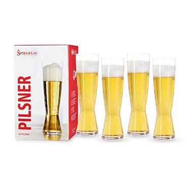 Spiegelau 4-teiliges Pilsstangen-Set, Biergläser, Kristallglas, 425 ml, , Beer Classics, 4991970 im Sale